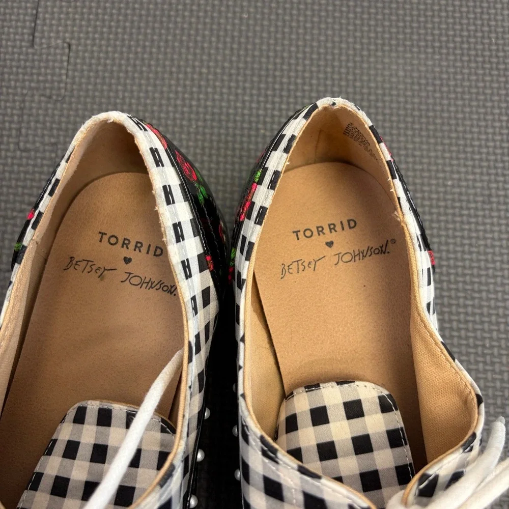 Torrid Betsey Johnson Rockabilly Plaid Oxford Platform Sneakers Women 8.5W Punk